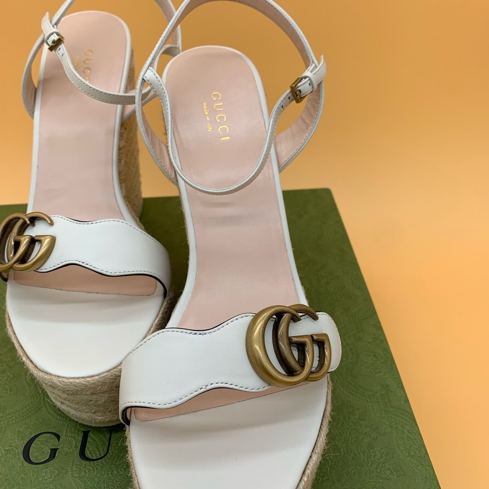 Gucci Lifford Double G Logo Espadrilles Sandals size 41.5 - Picture 2 of 16